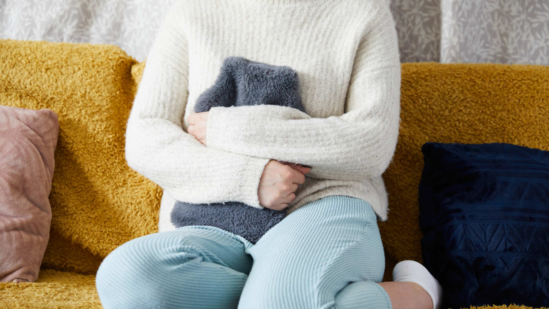 Patient with hot water bottle